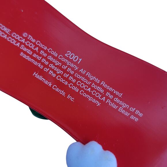 Vintage Coca-Cola Polar Bear Ornament with Bottle on Red Sled 1990s - Picture 3 of 10